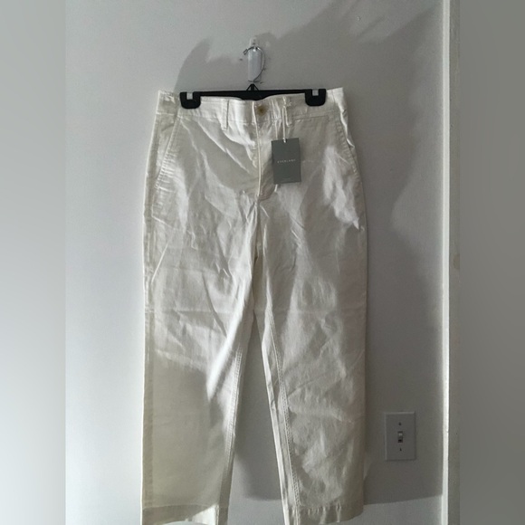 NWT Everlane Lightweight Cotton Chino Khaki Pants in White Size 10 - Picture 2 of 15